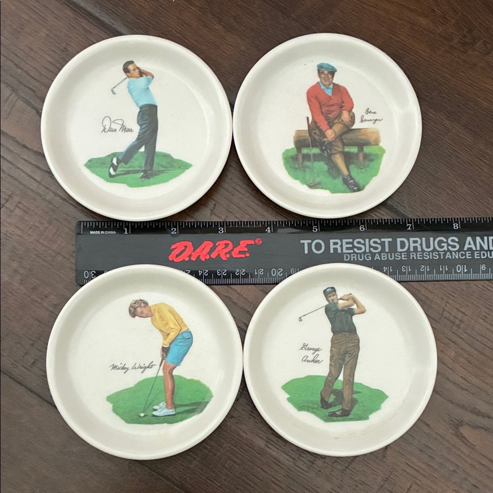 Wilson Golf Coasters Set with Vintage Illustrations